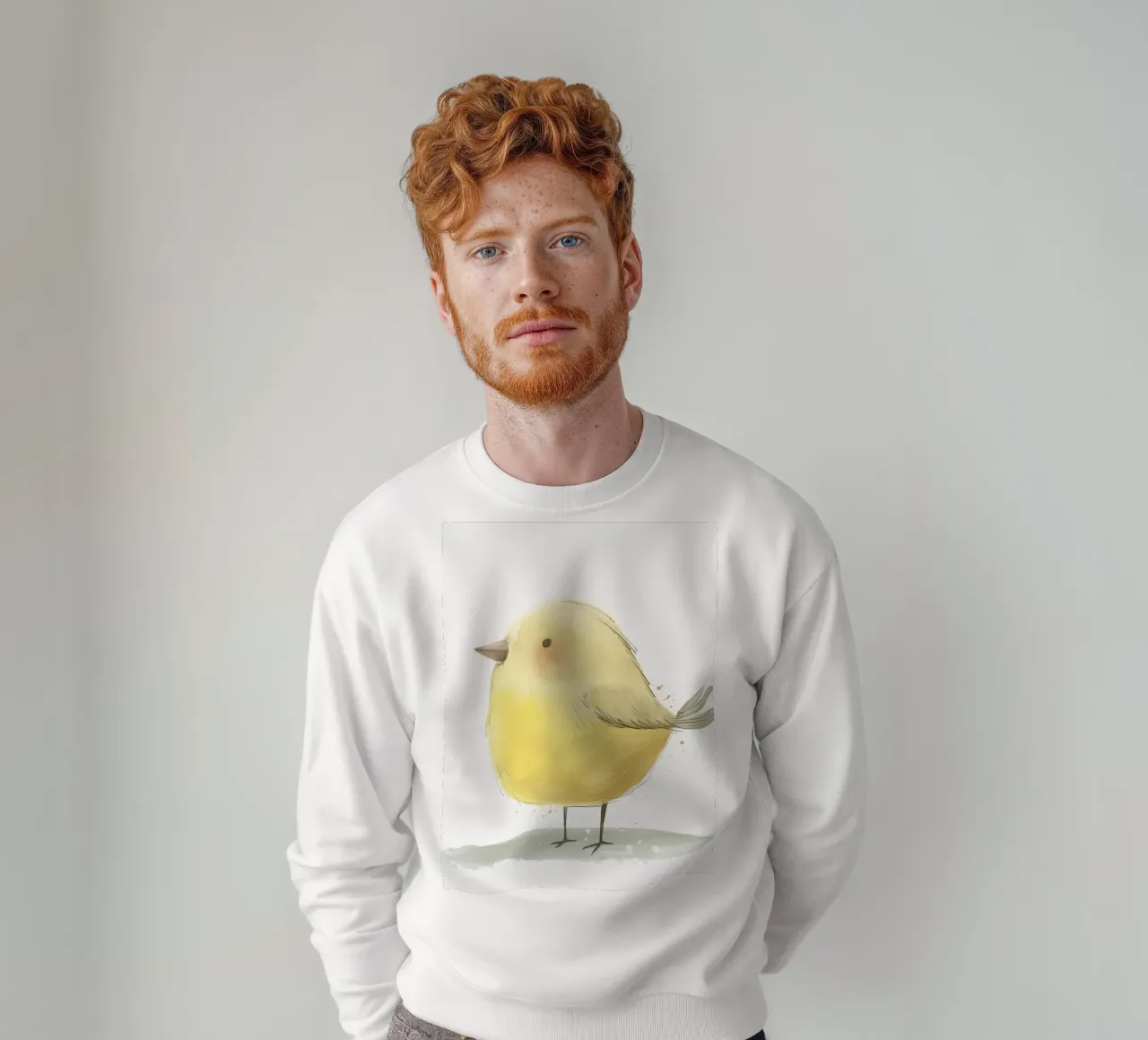 Delicate Yellow Bird - A Feathered Ray of Sunshine sweatshirt by DesignDoodle