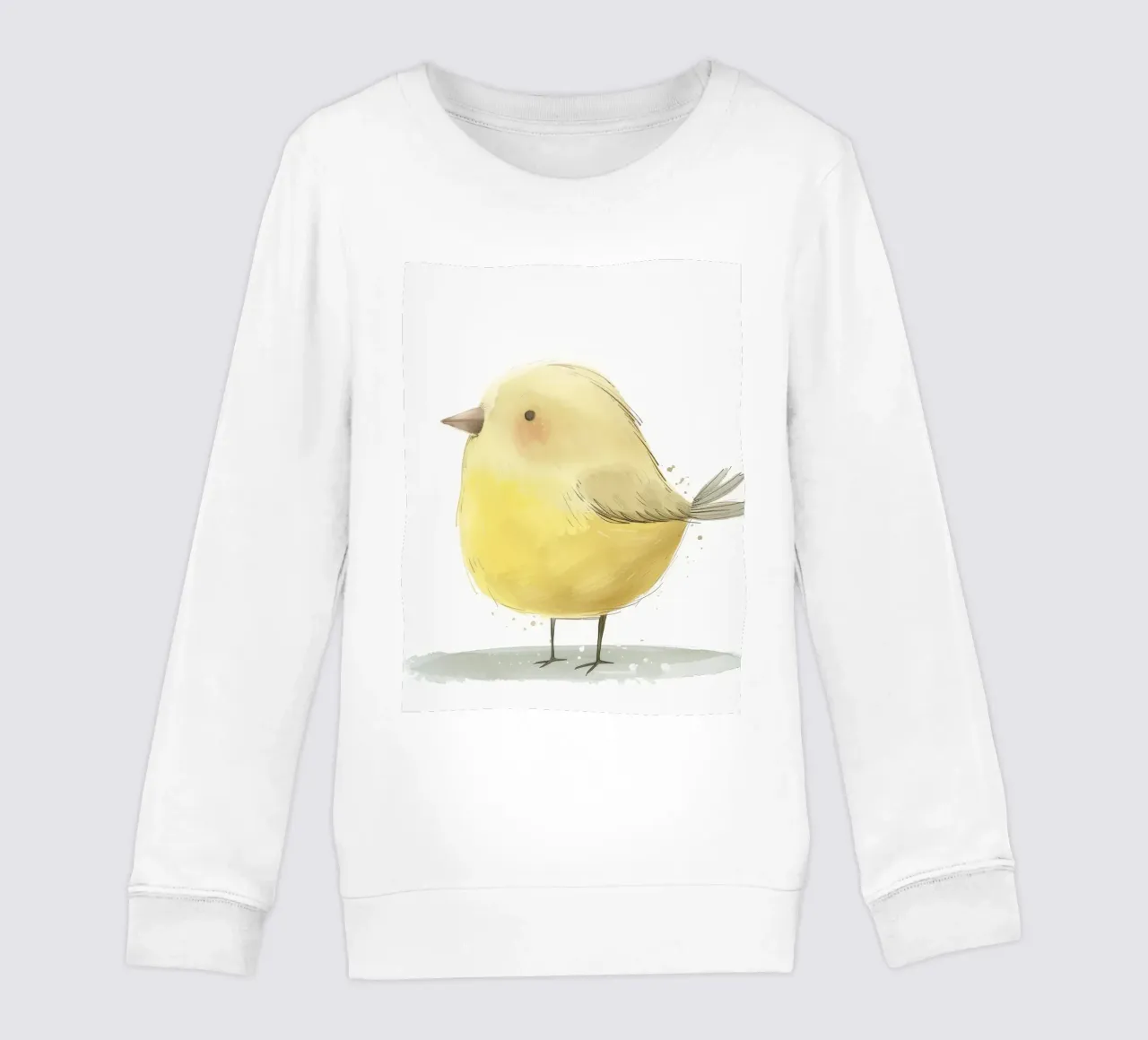 Delicato uccello giallo - Un raggio di sole piumato felpa bambino da DesignDoodle