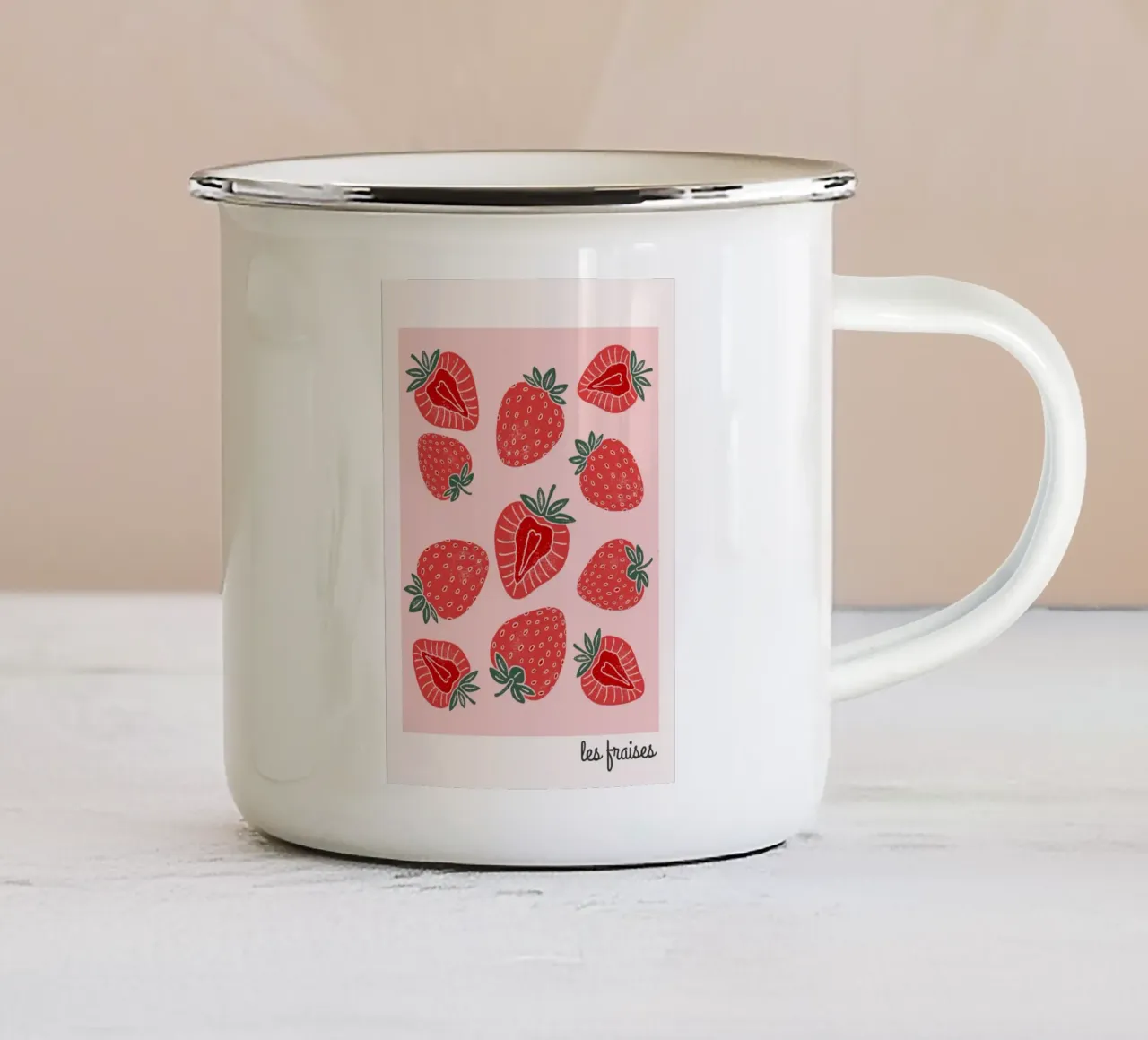 Fragola tazza in smalto da IamHomeStudio
