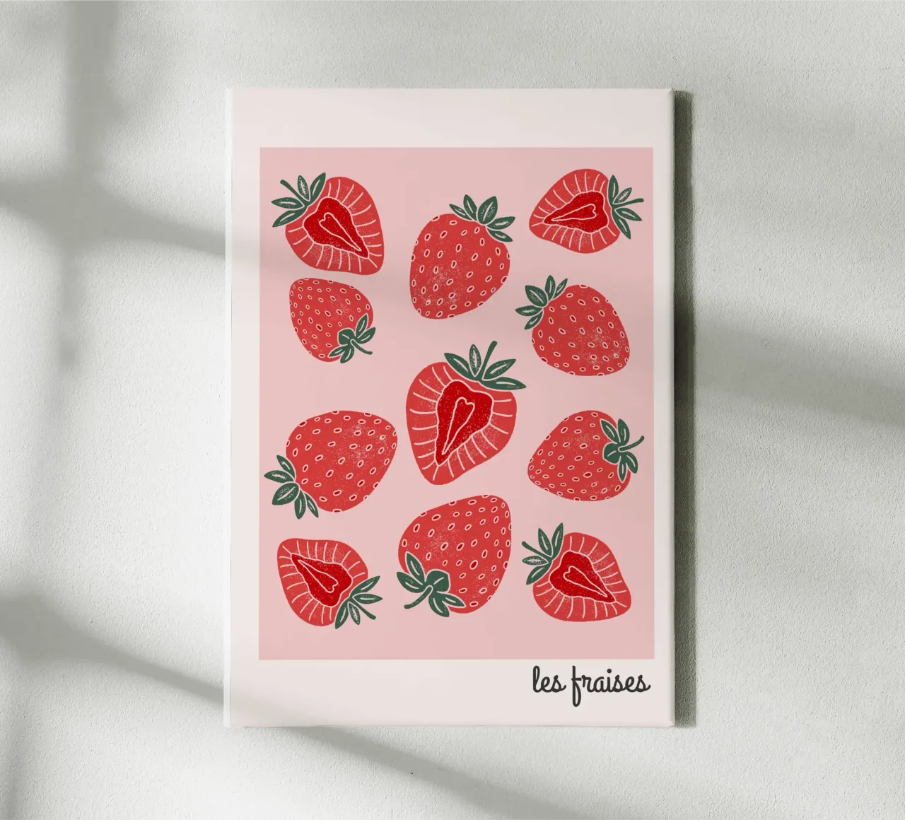Fragola tela con Cornice a cassetta da IamHomeStudio