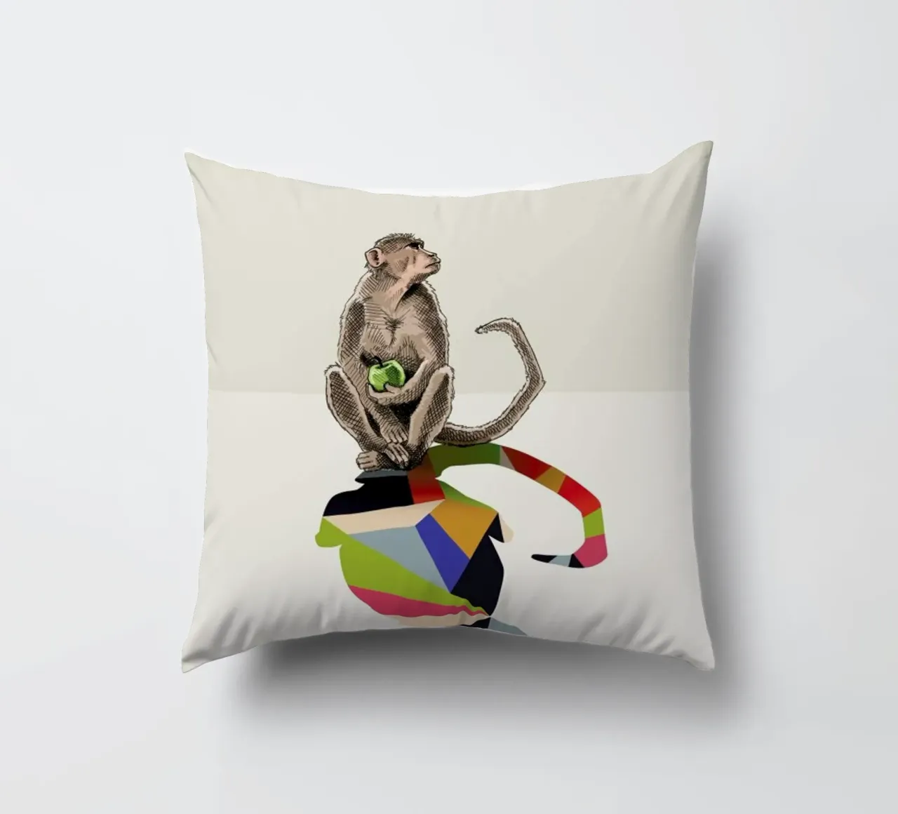 Walking Shadow - Monkey cuscino da Jason Ratliff