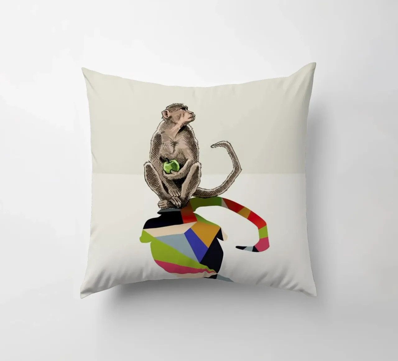 Walking Shadow - Monkey cuscino da Jason Ratliff