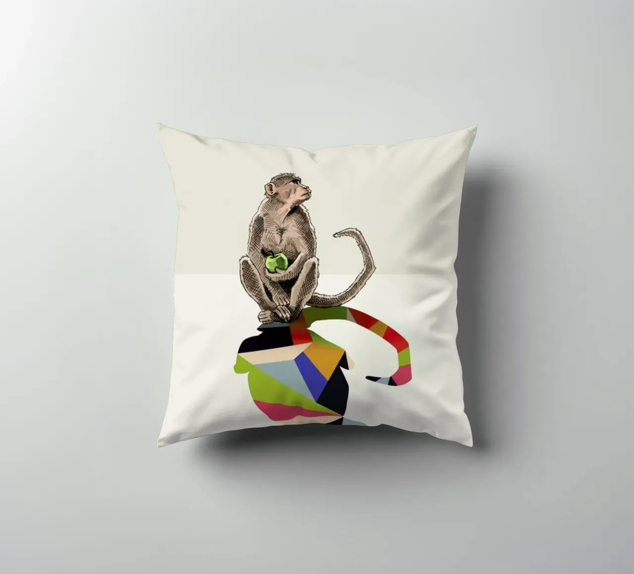 Walking Shadow - Monkey cuscino da Jason Ratliff