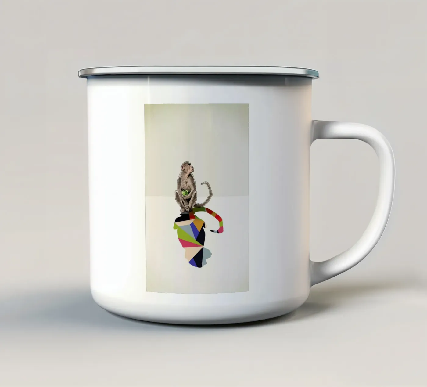 Walking Shadow - Monkey enamel mug by Jason Ratliff