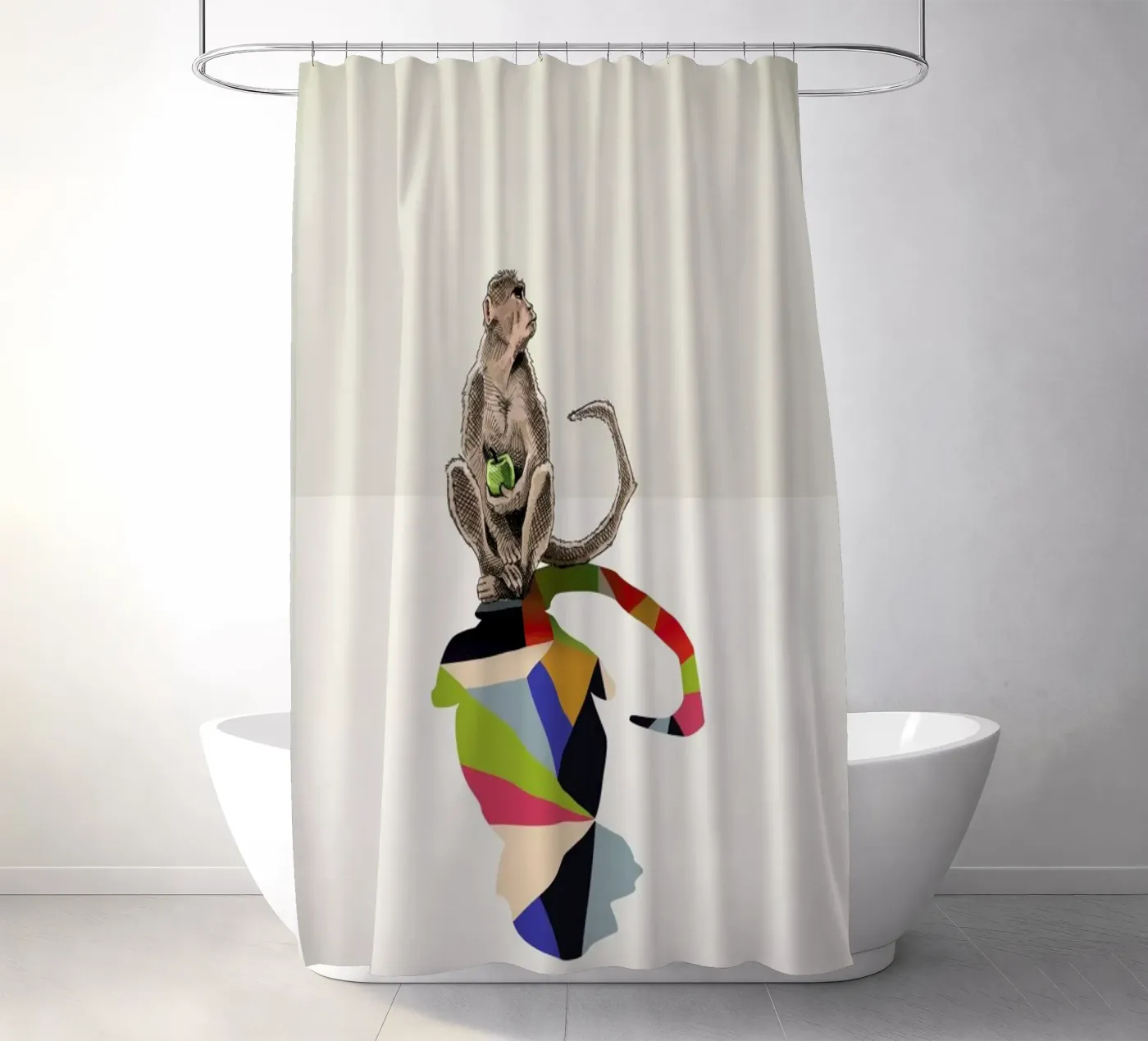 Walking Shadow - Monkey douchegordijn van Jason Ratliff