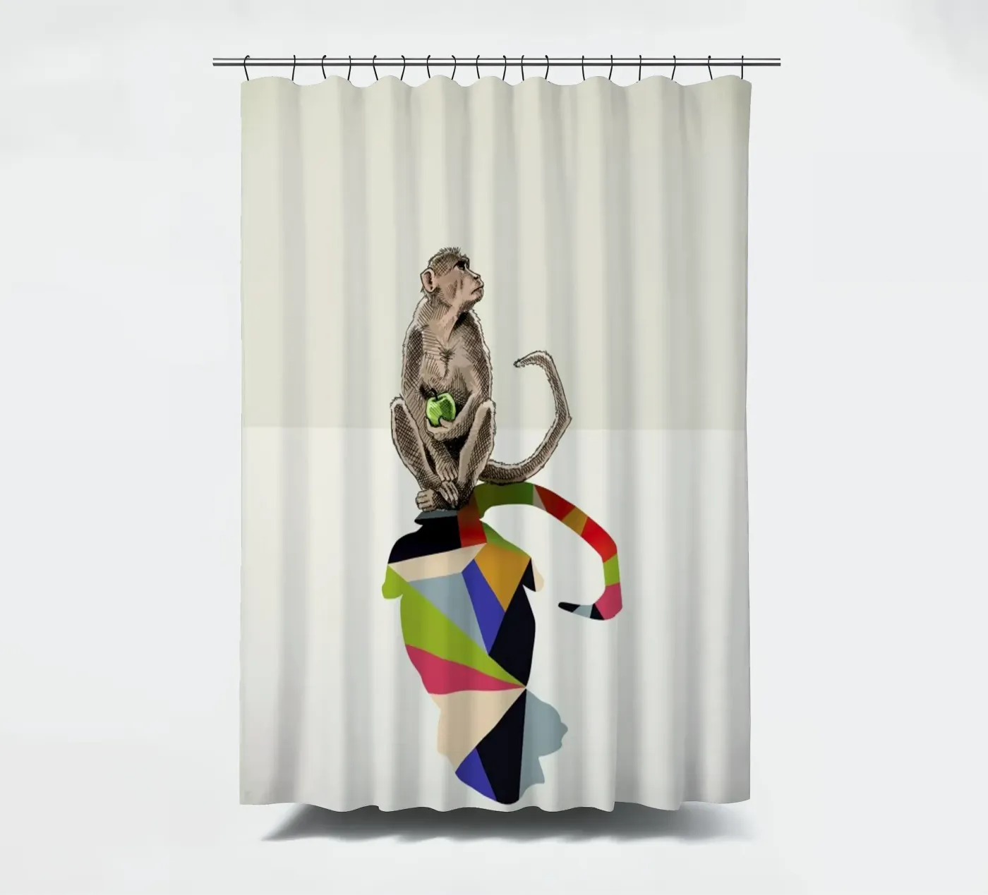 Walking Shadow - Monkey douchegordijn van Jason Ratliff