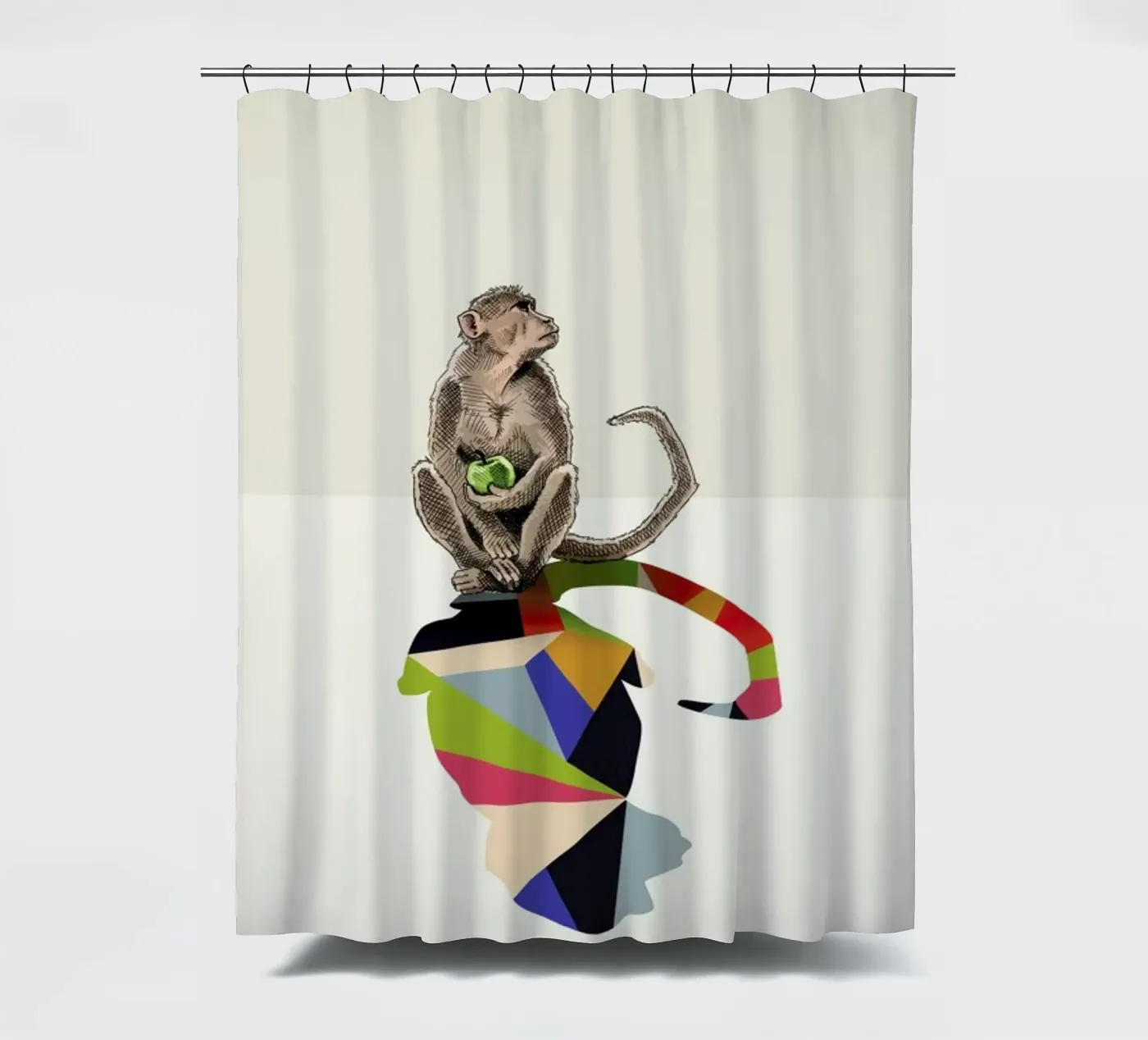 Walking Shadow - Monkey Duschvorhang von Jason Ratliff