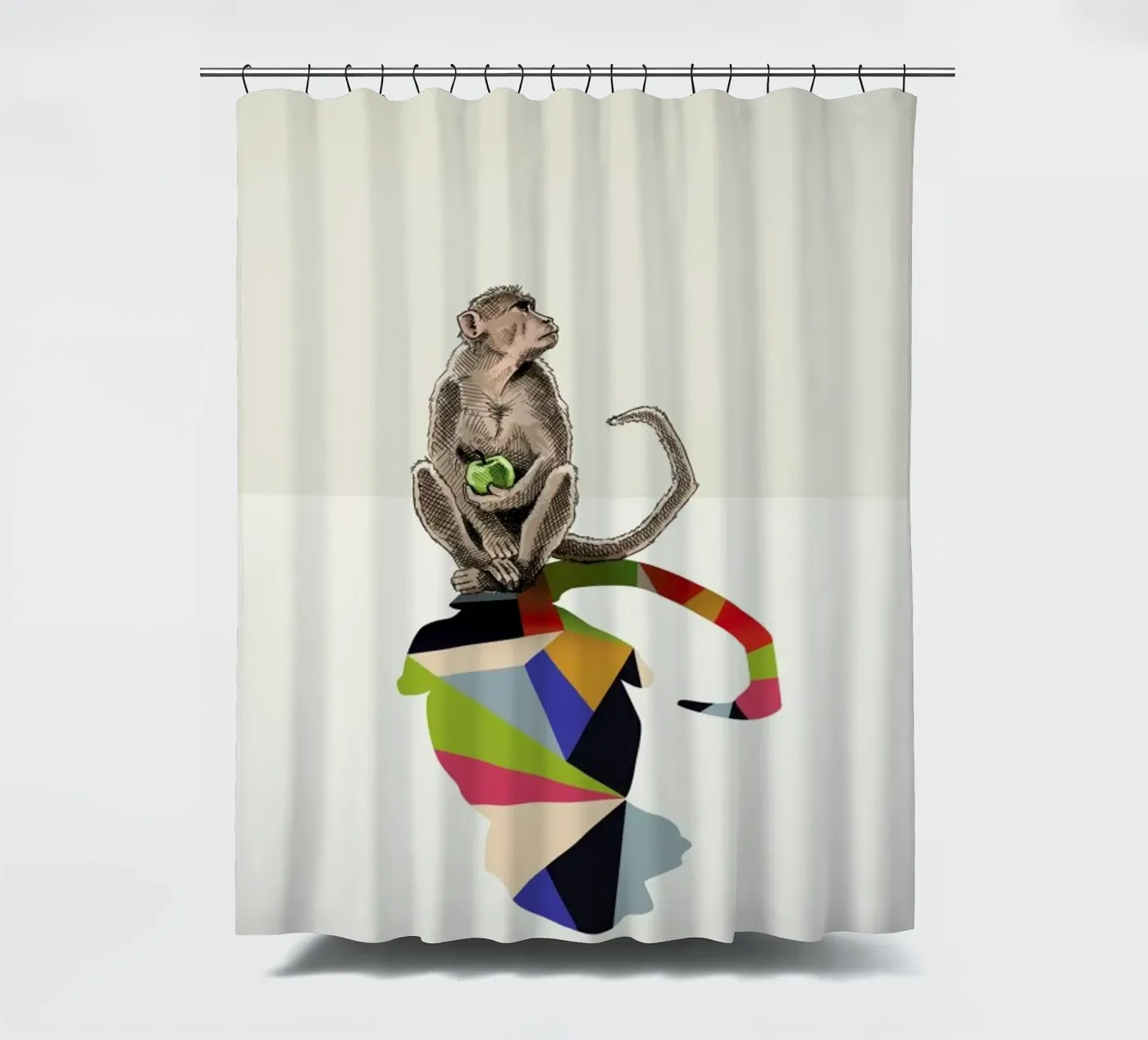 Walking Shadow - Monkey douchegordijn van Jason Ratliff