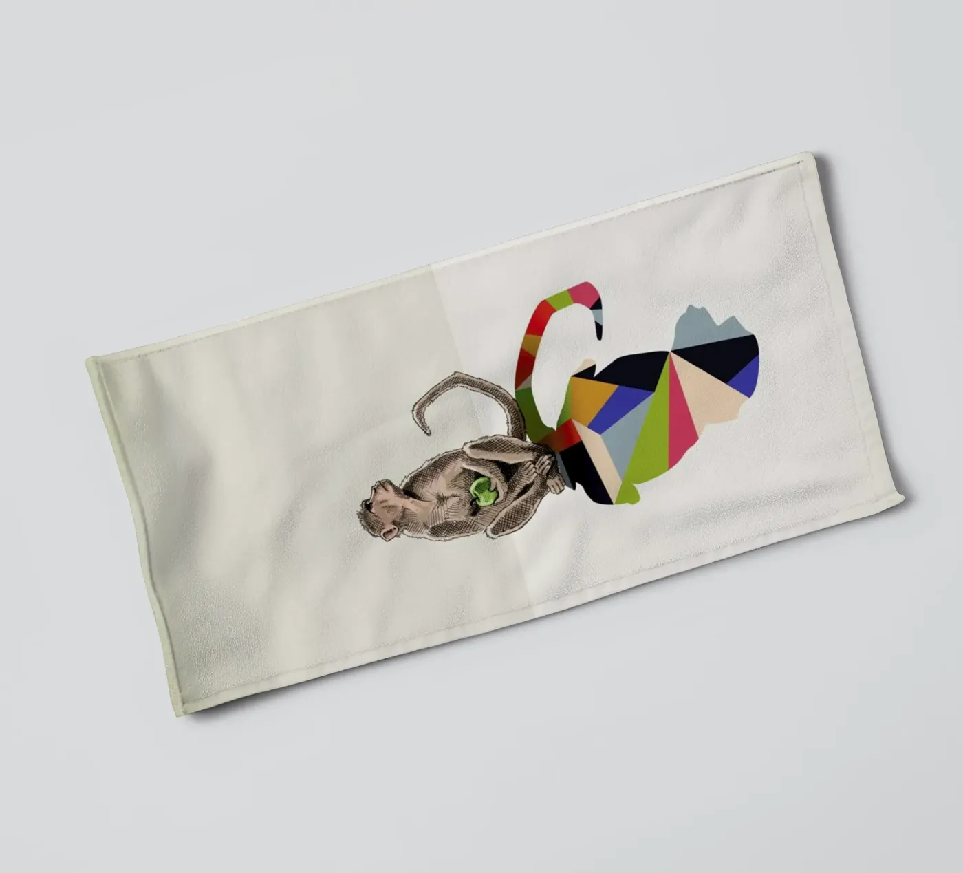 Walking Shadow - Monkey badhanddoek van Jason Ratliff