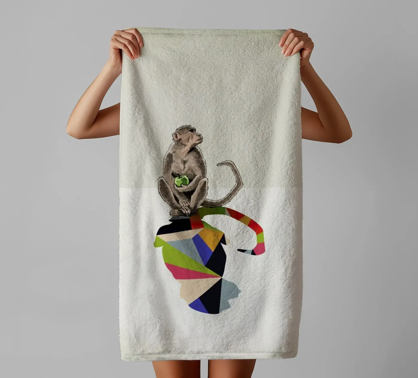 Walking Shadow - Monkey badhanddoek van Jason Ratliff