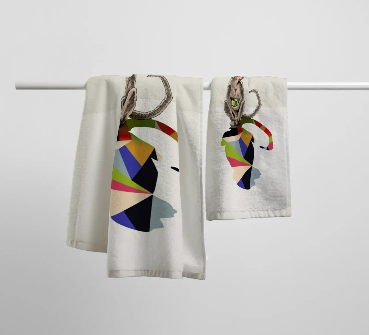 Walking Shadow - Monkey towel by Jason Ratliff