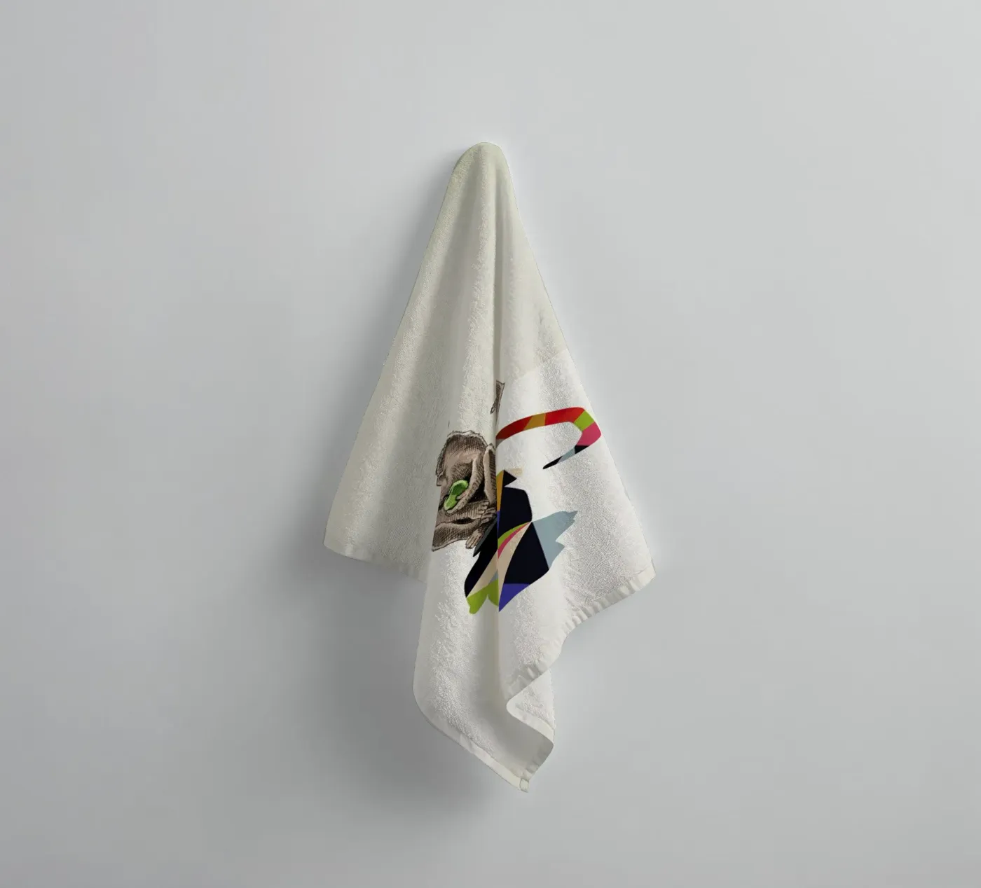 Walking Shadow - Monkey badhanddoek van Jason Ratliff