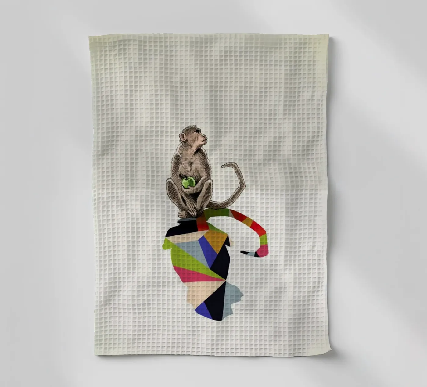 Walking Shadow - Monkey theedoek van Jason Ratliff