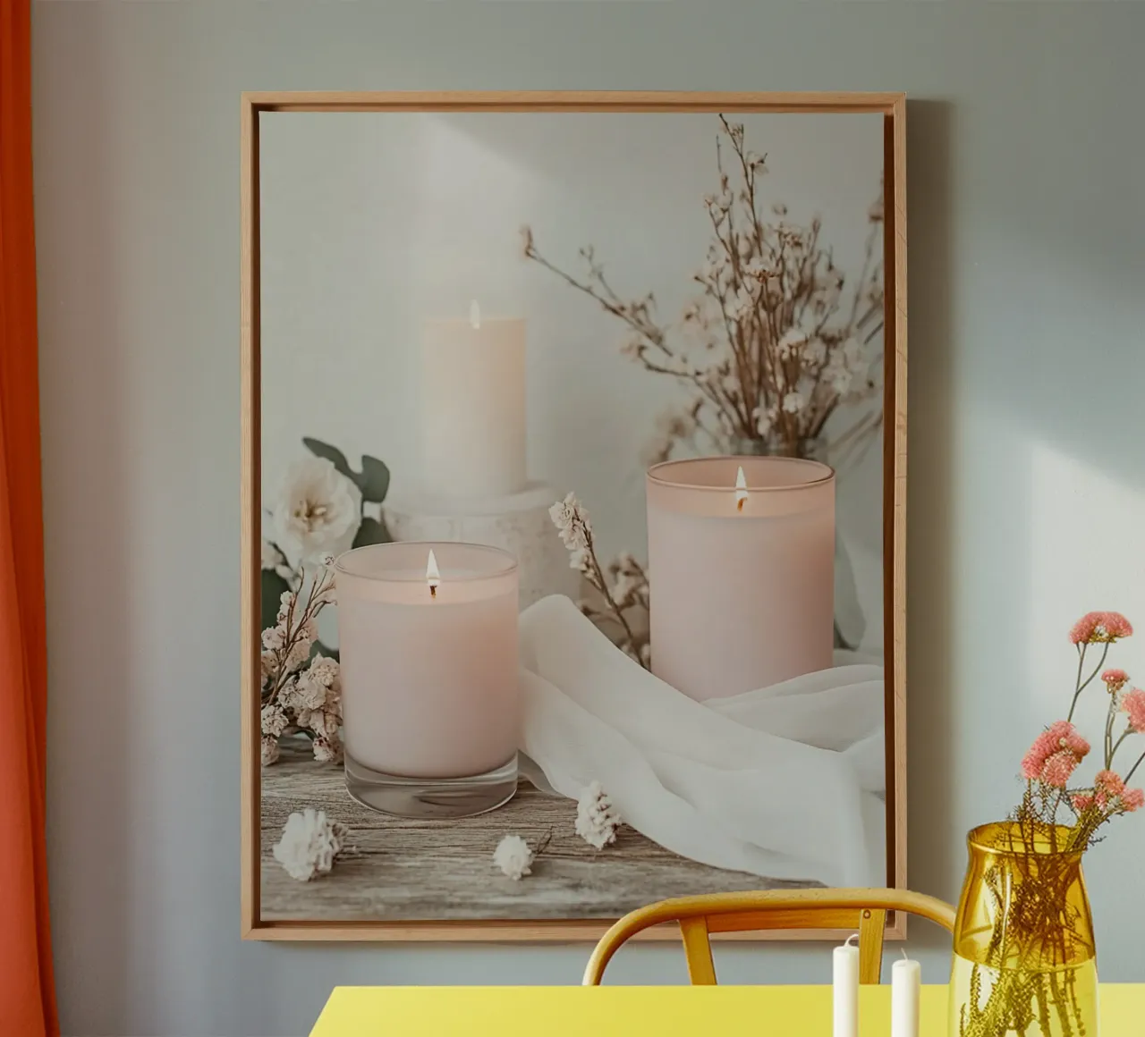 Blush Serenity tela con Cornice a cassetta da PhotoVibe Decor