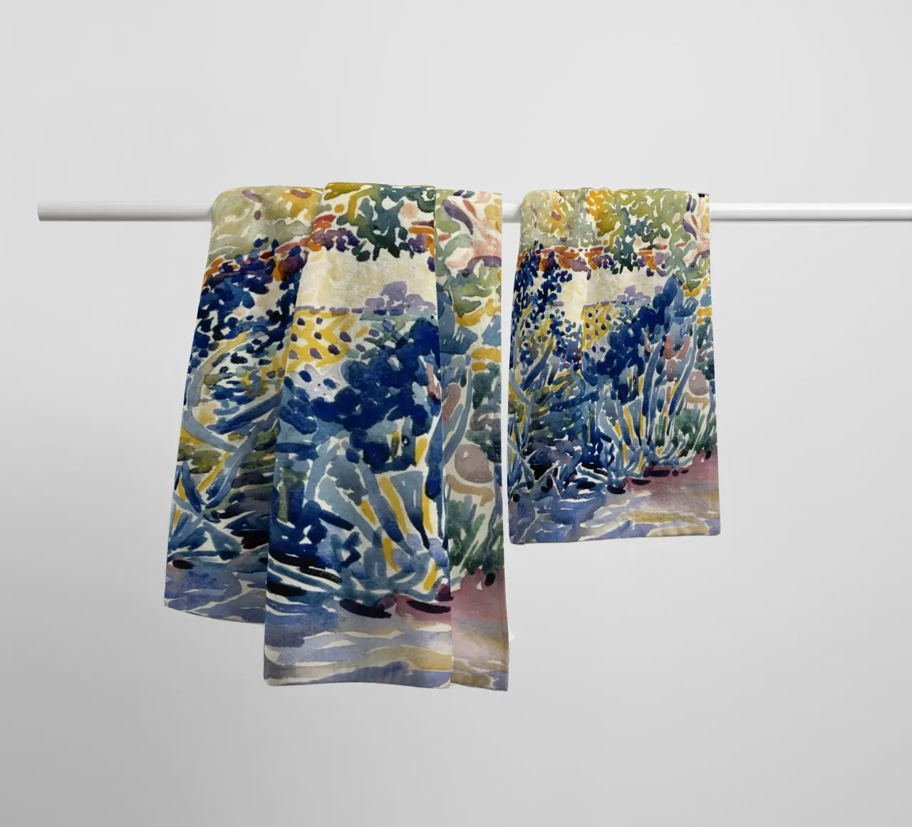 Henri-Edmond Cross - Le jardin de l'artiste à Saint-Clair serviette de bain de Wirla
