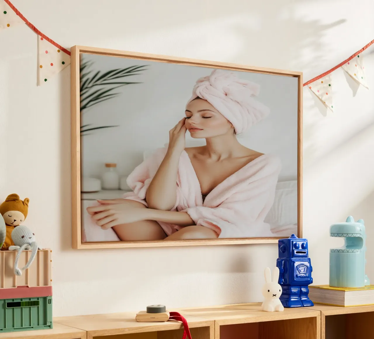 Blush Serenity tela con Cornice a cassetta da PhotoVibe Decor
