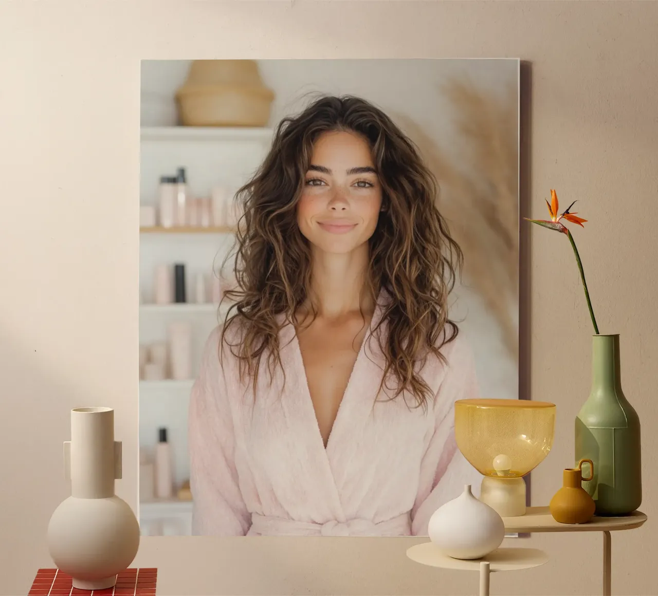 Blush Serenity tela con Cornice a cassetta da PhotoVibe Decor