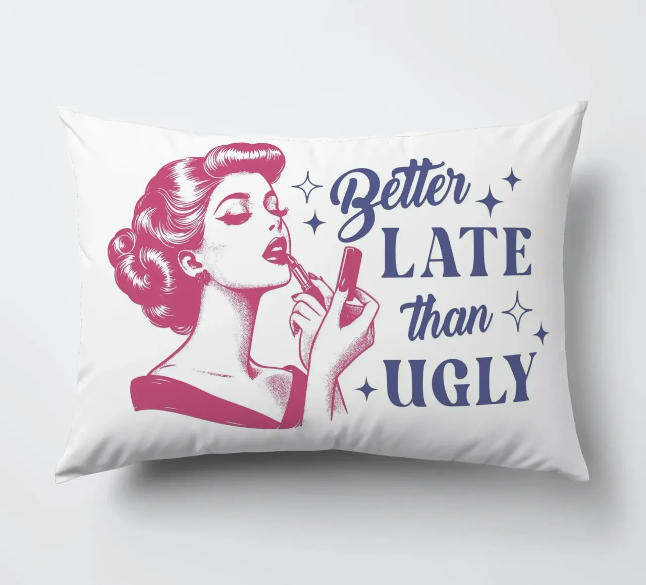 Better Late Than Ugly cuscino da Olga Wildrose
