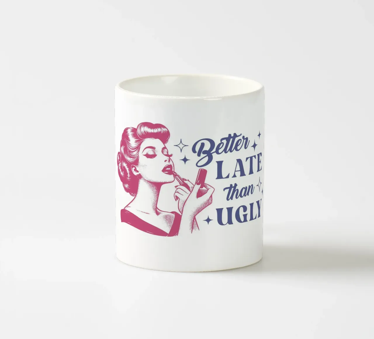 Better Late Than Ugly tazza in ceramica da Olga Wildrose