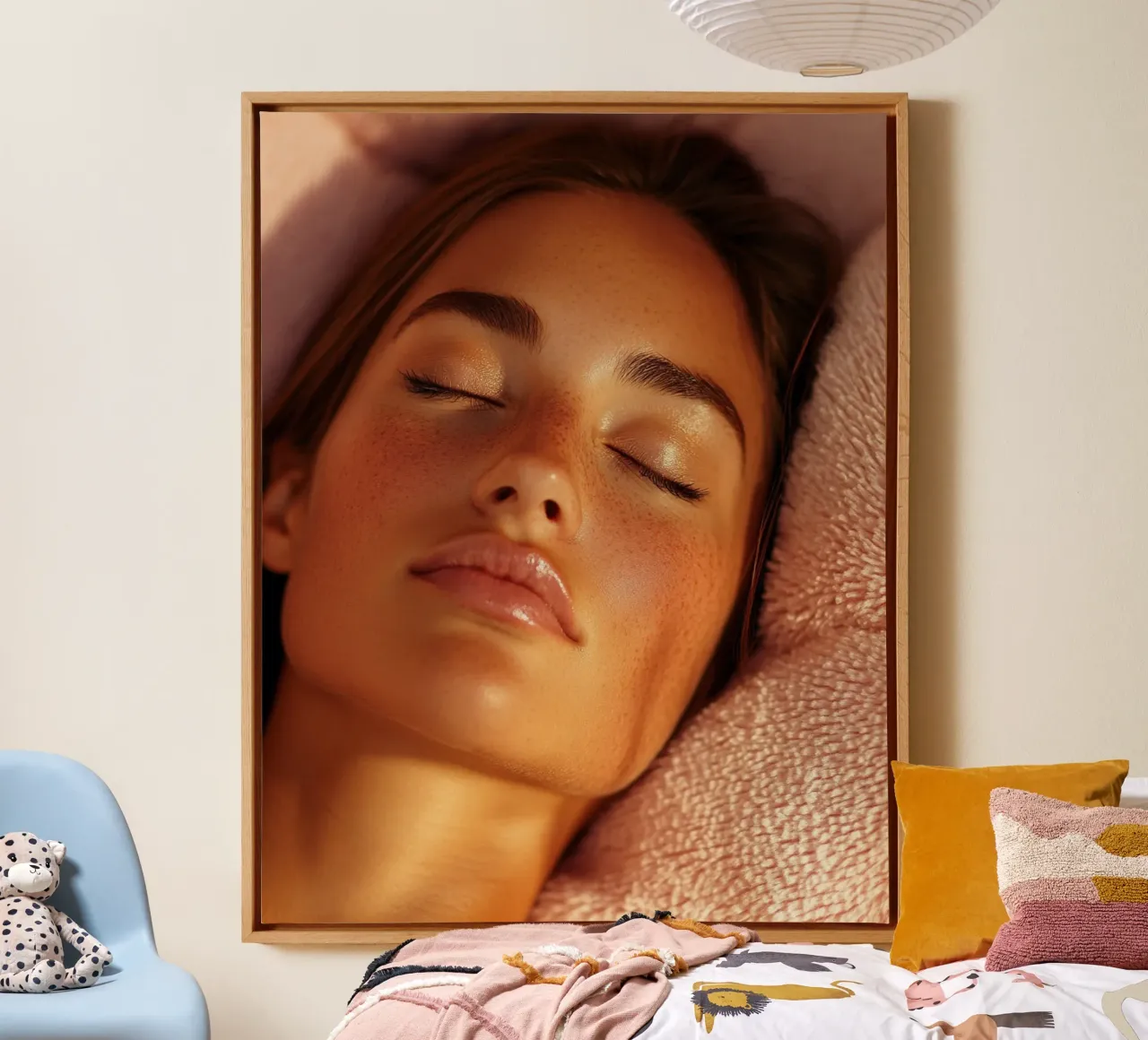 Blush Serenity tela con Cornice a cassetta da PhotoVibe Decor