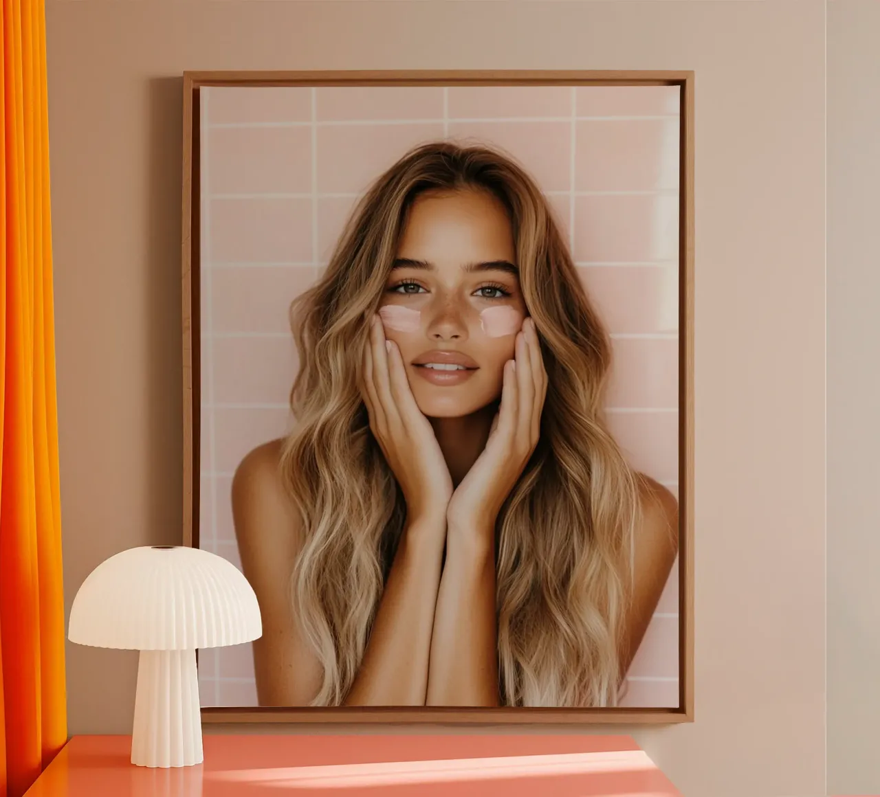 Blush Serenity tela con Cornice a cassetta da PhotoVibe Decor