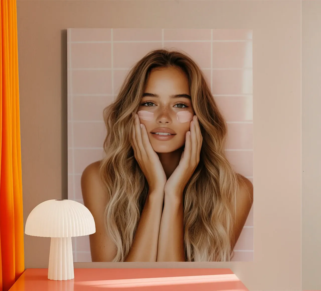Blush Serenity tela con Cornice a cassetta da PhotoVibe Decor