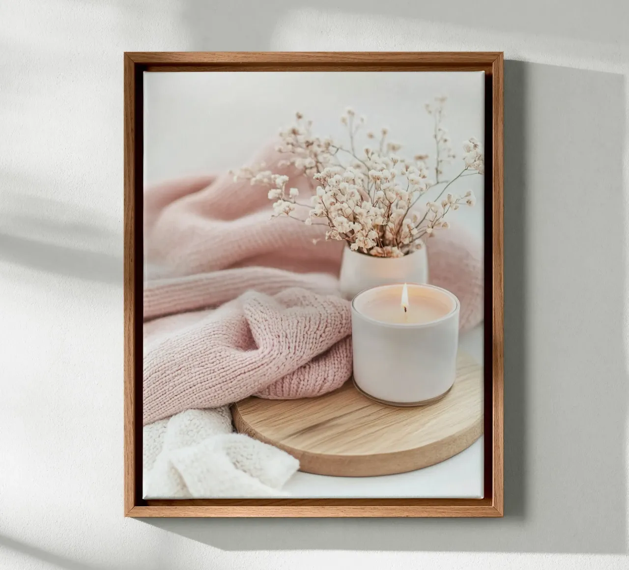 Blush Serenity tela con Cornice a cassetta da PhotoVibe Decor