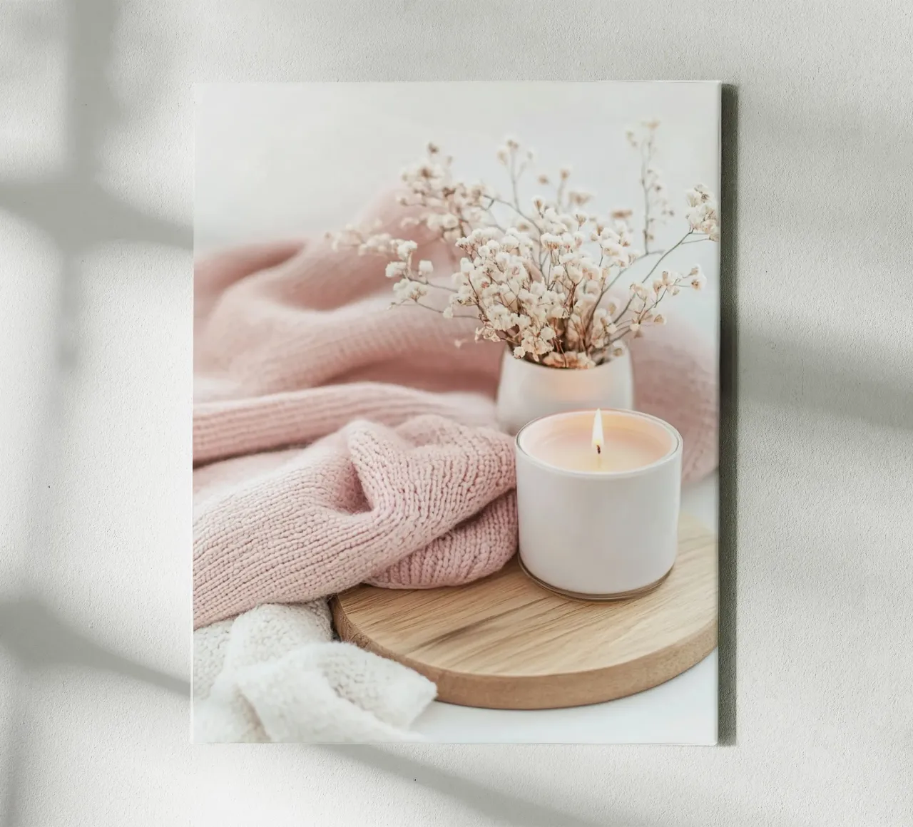 Blush Serenity tela con Cornice a cassetta da PhotoVibe Decor