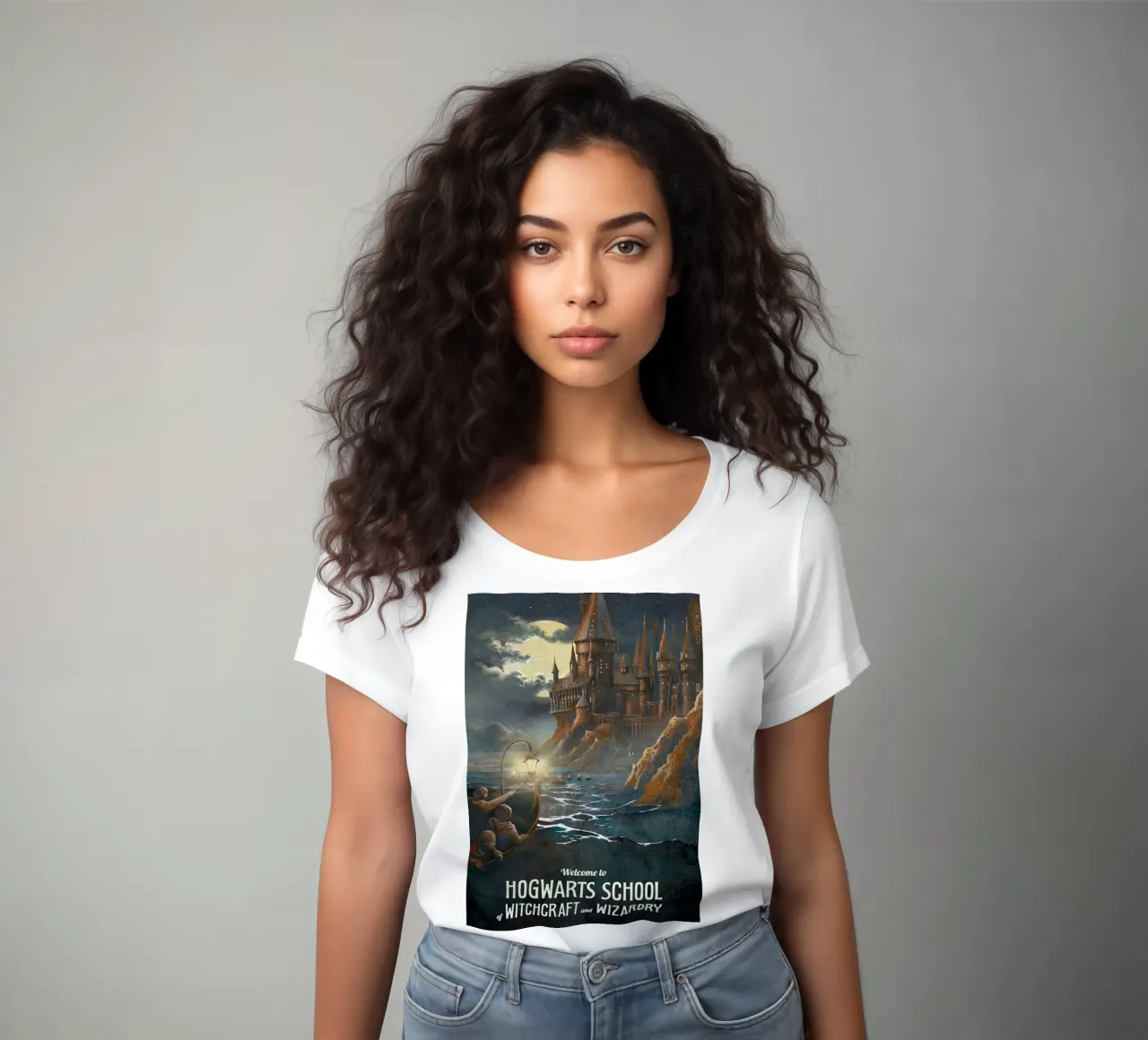 Hogwarts School women's fitted t-shirt by Alice Slatera