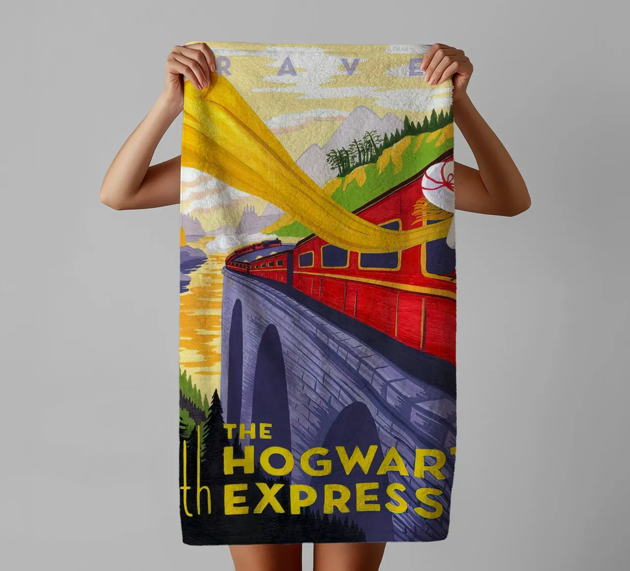 Treni espressi asciugamano da bagno da Alice Slatera