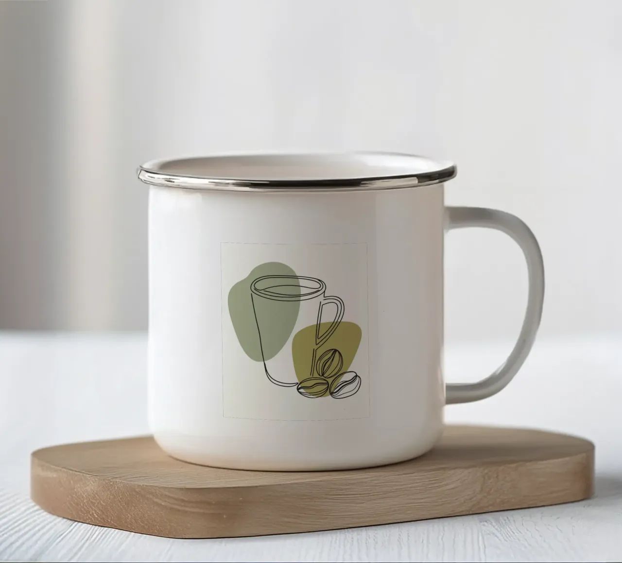 Coffee Cups enamel mug by RELAXING TOUCH