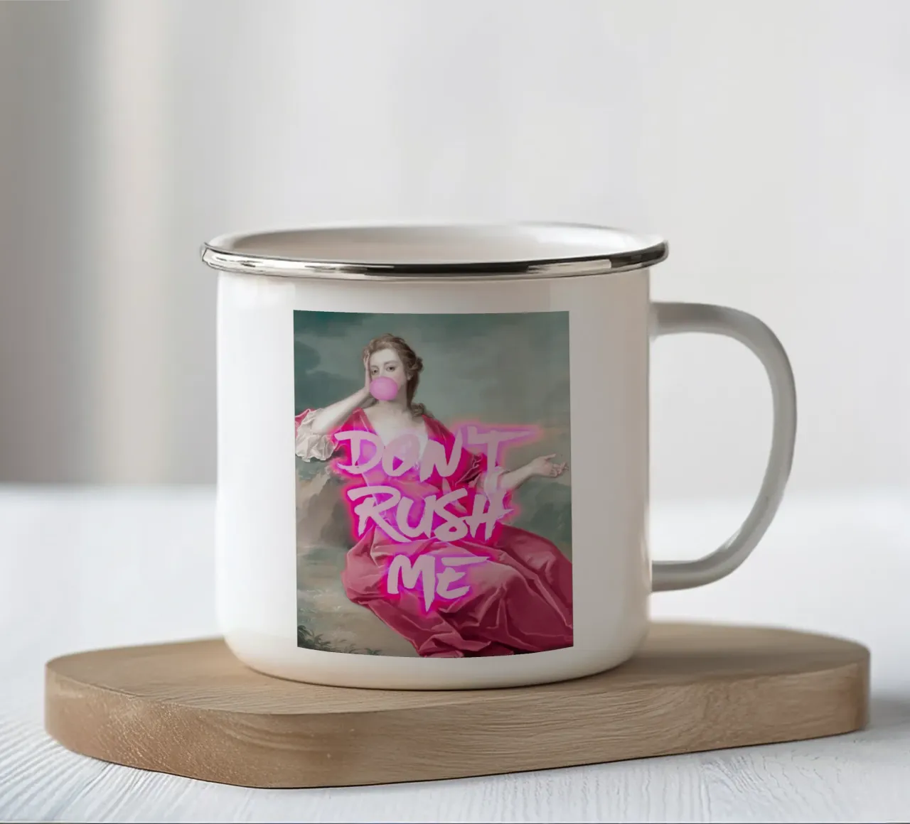 Neon Don't Rush Me Art tazza in smalto da GraceDigitalArtCo