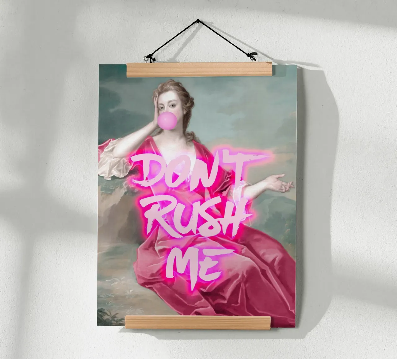 Neon Don't Rush Me Art poster con telaio in plastica da GraceDigitalArtCo