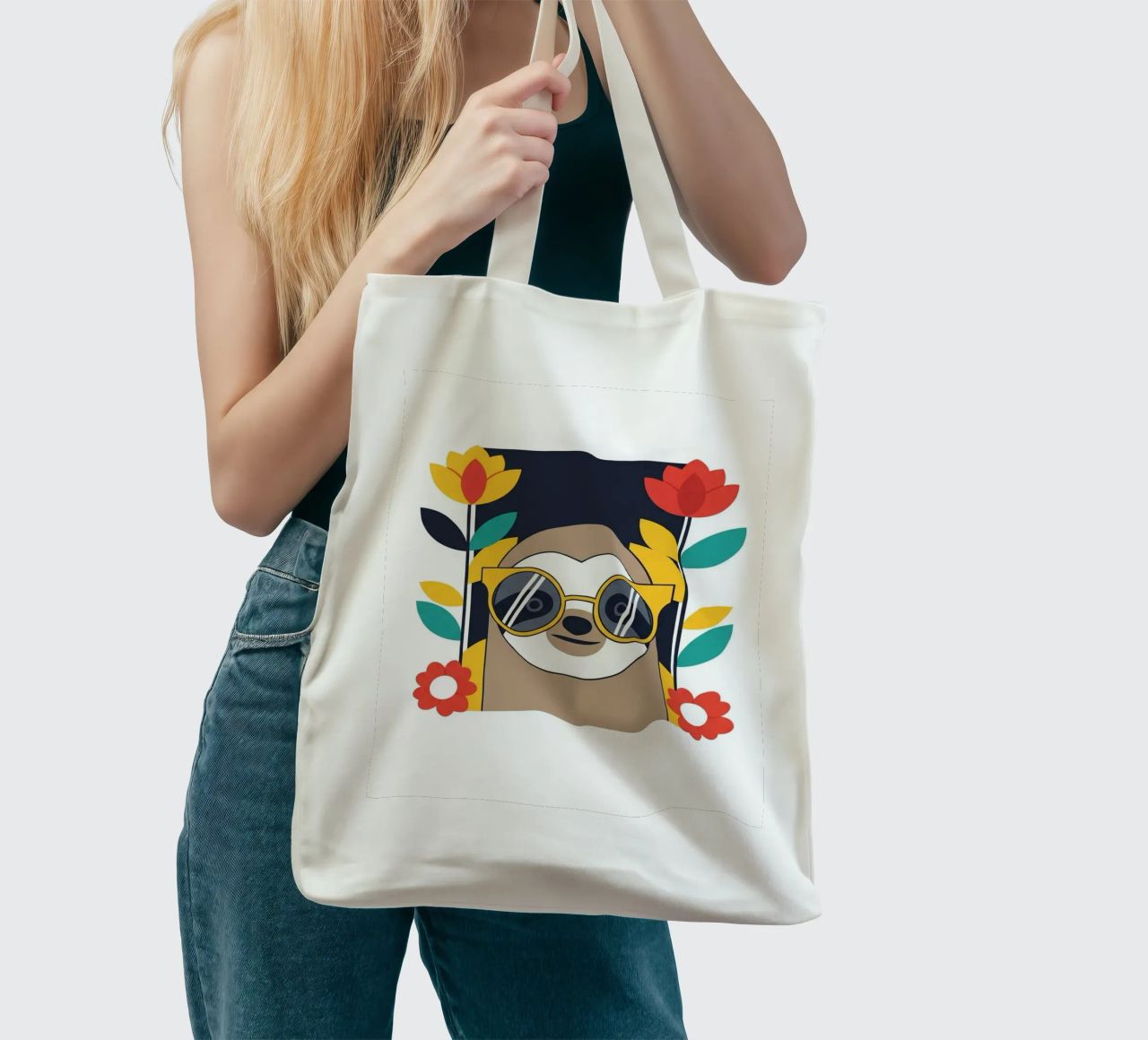 Cool Sloth with Sunny Vibes only borsa in juta da Zen Design