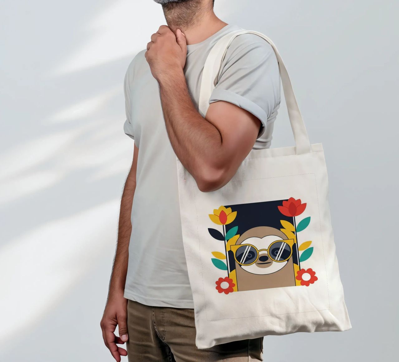 Cool Sloth with Sunny Vibes only borsa in juta da Zen Design