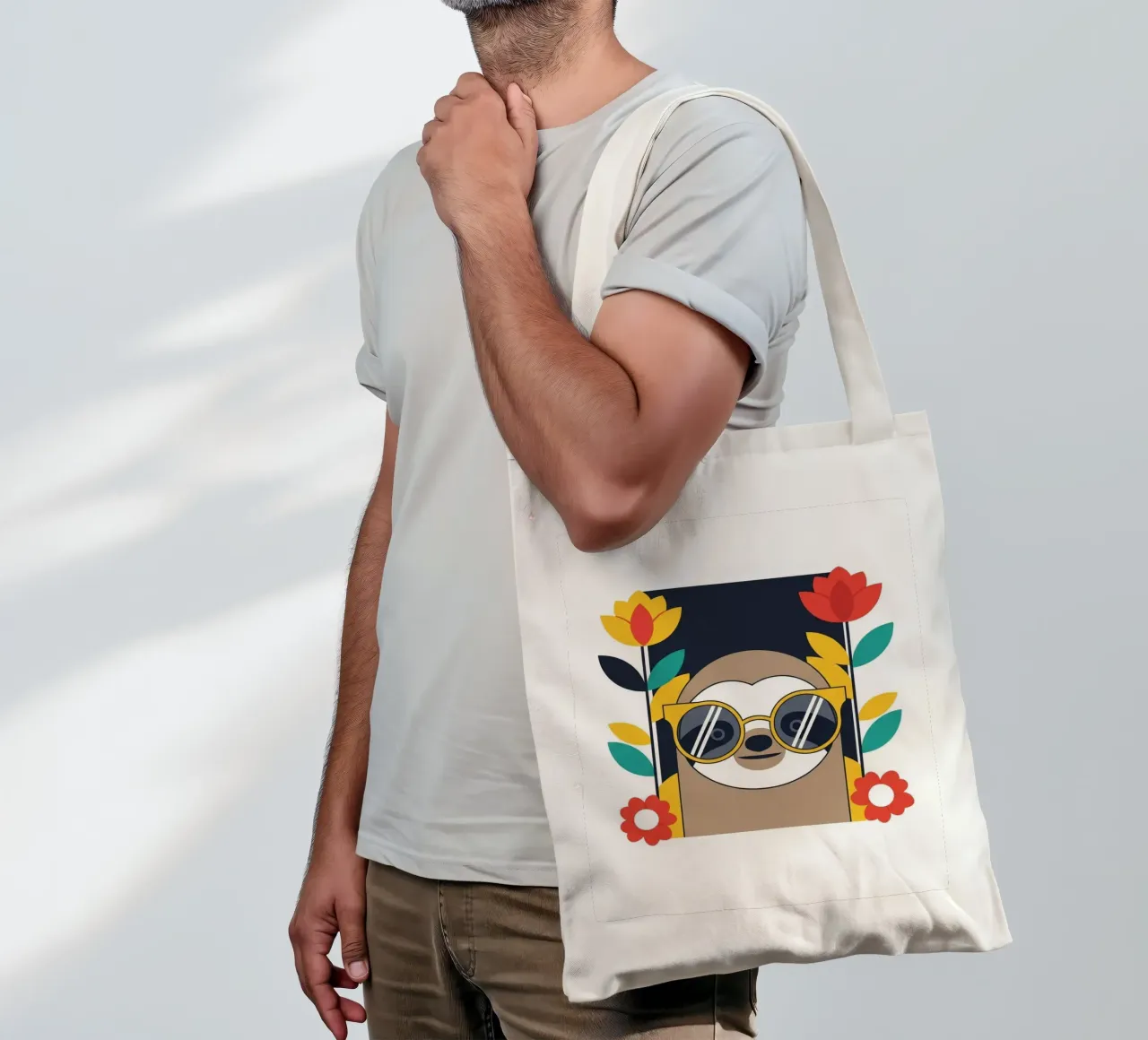 Cool Sloth with Sunny Vibes only borsa in juta da Zen Design