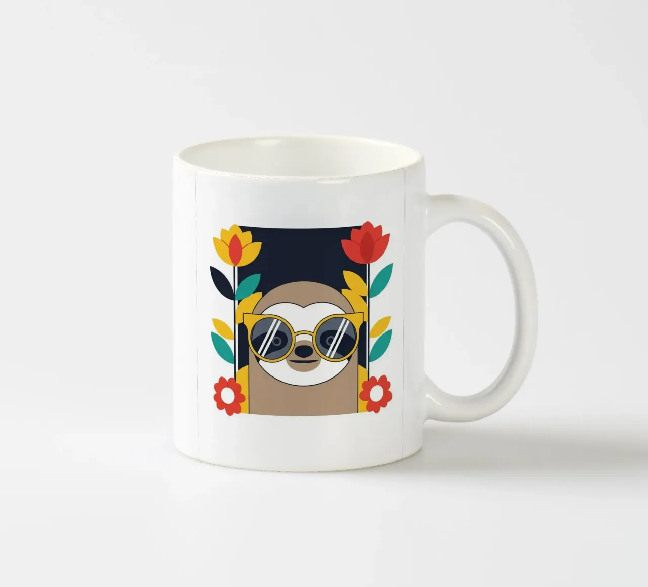 Cool Sloth with Sunny Vibes only Keramik Tasse von Zen Design
