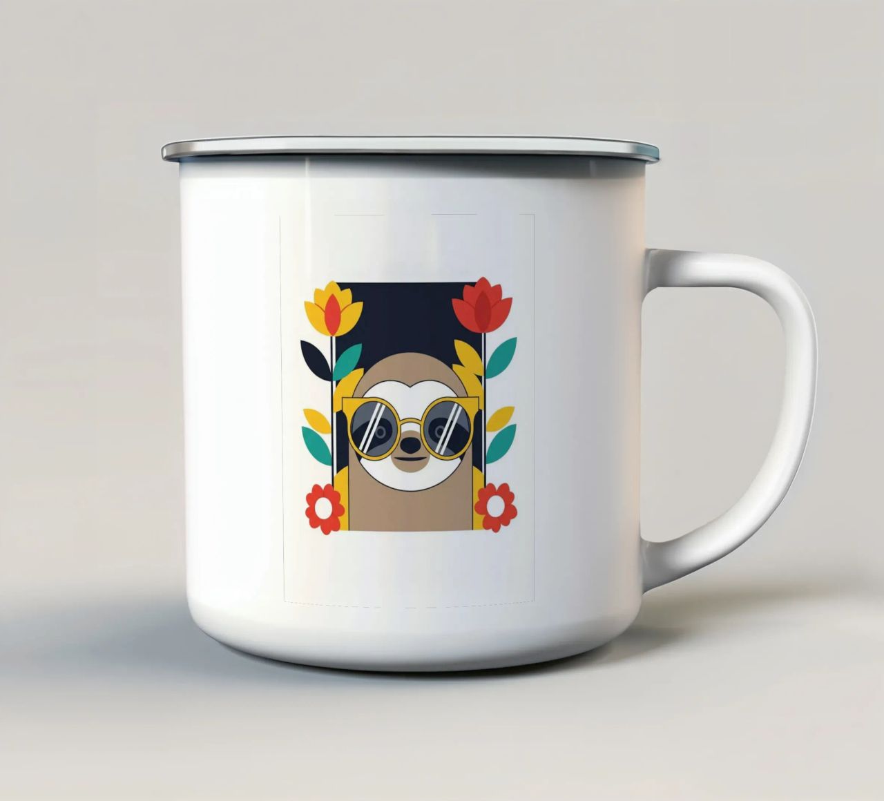 Cool Sloth with Sunny Vibes only tazza in smalto da Zen Design