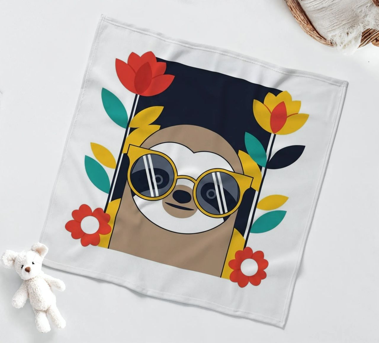 Cool Sloth with Sunny Vibes only coperta in pile da Zen Design