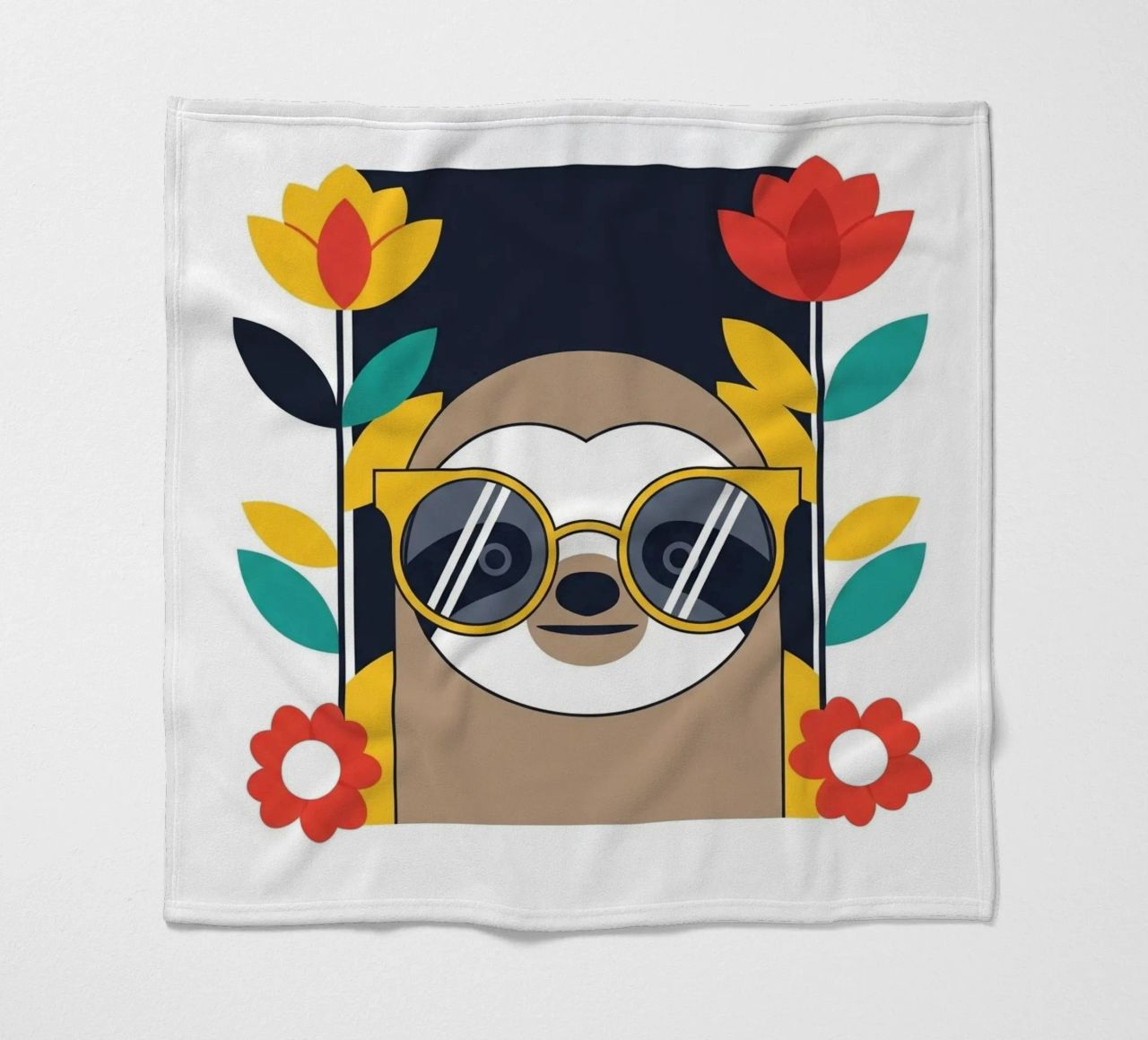 Cool Sloth with Sunny Vibes only coperta in pile da Zen Design