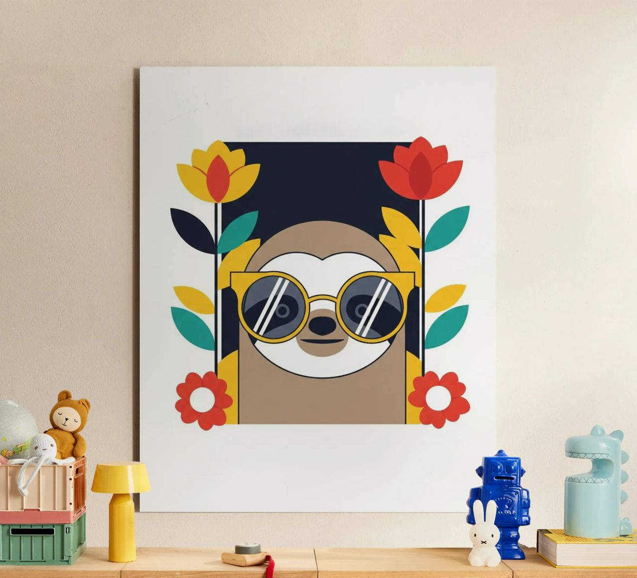 Cool Sloth with Sunny Vibes only alluminio dibond da Zen Design