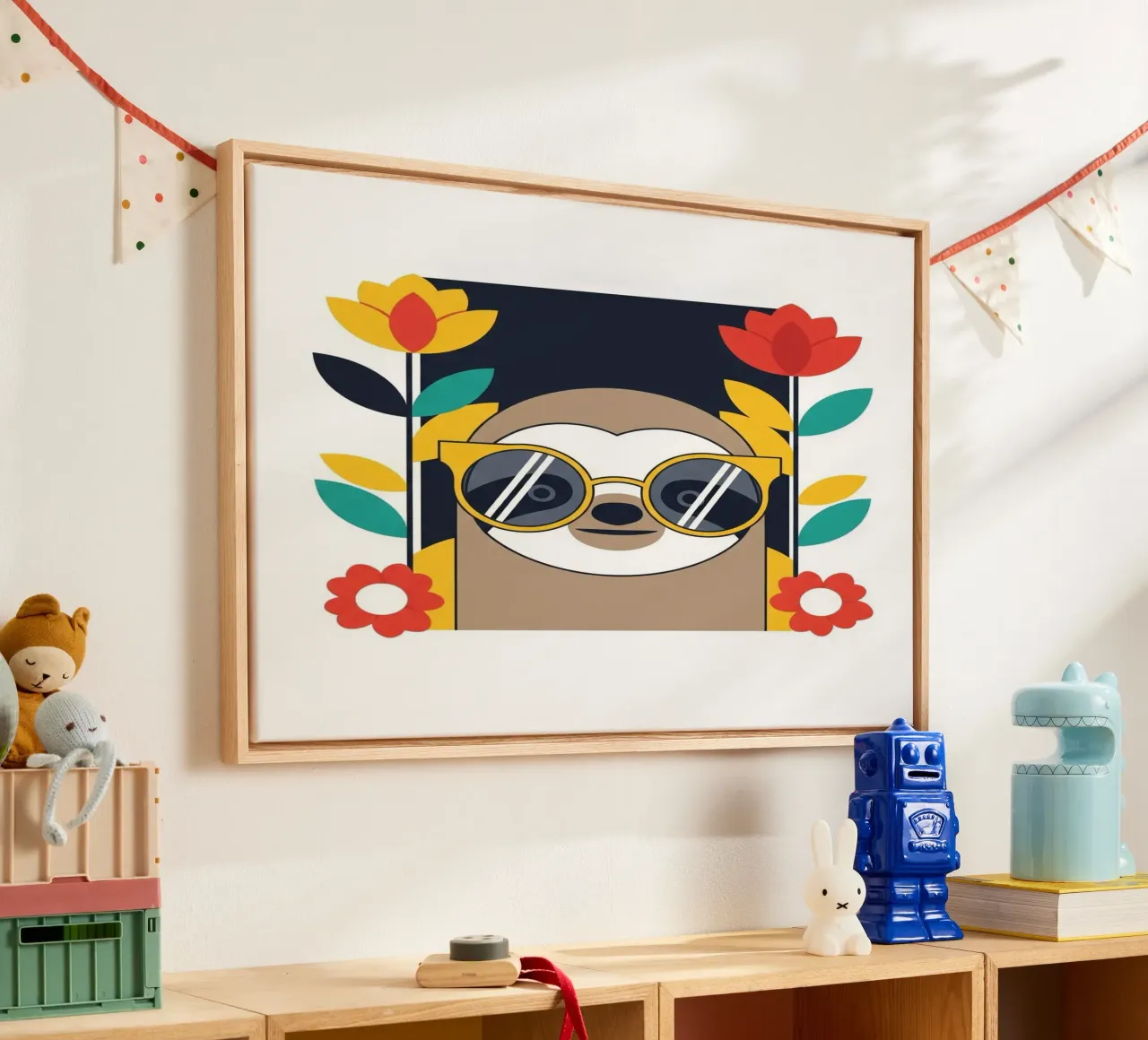 Cool Sloth with Sunny Vibes only canvas van Zen Design