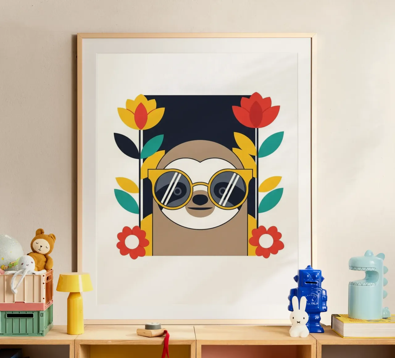 Cool Sloth with Sunny Vibes only carta hahnemühle da Zen Design