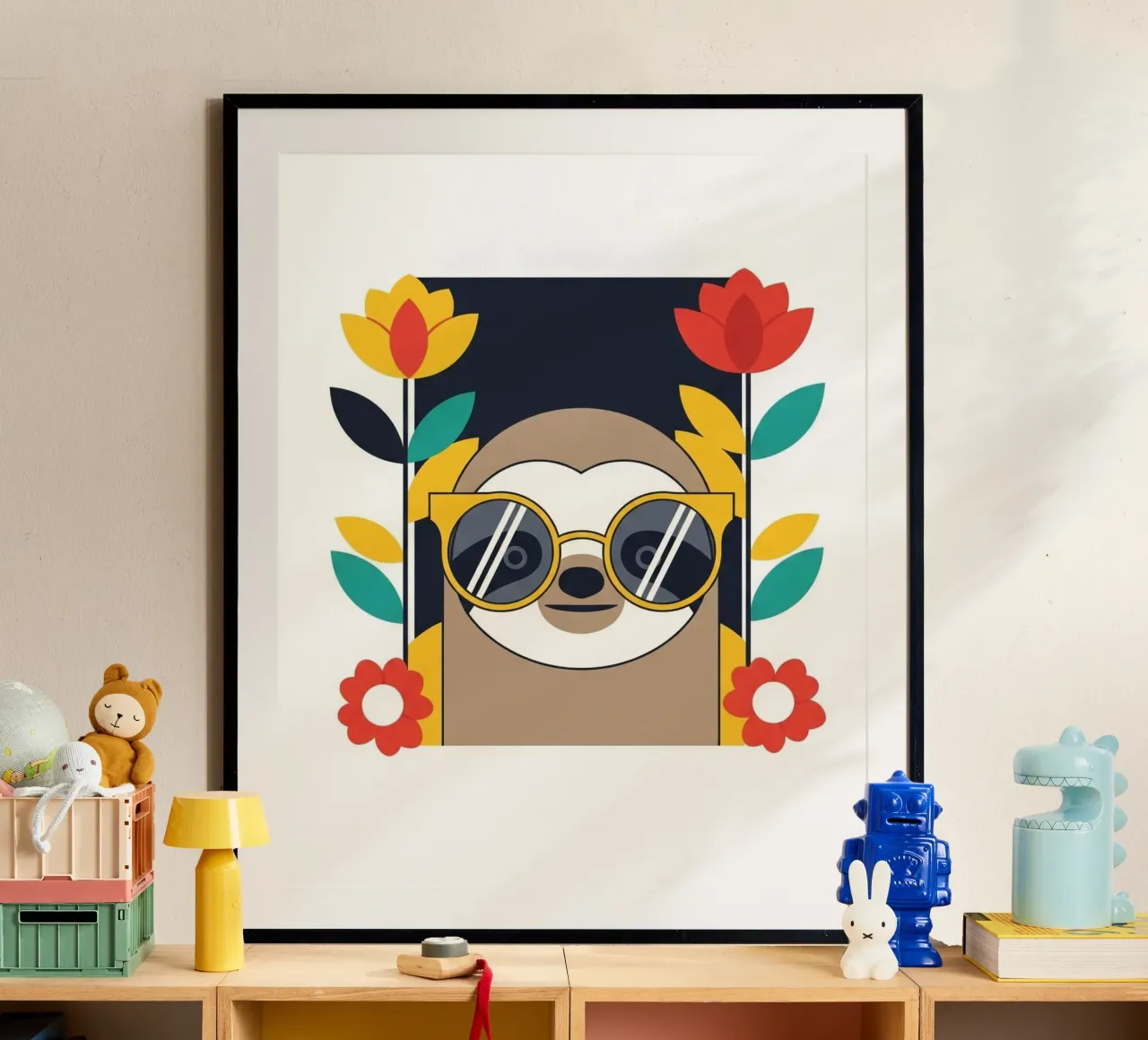 Cool Sloth with Sunny Vibes only carta hahnemühle da Zen Design