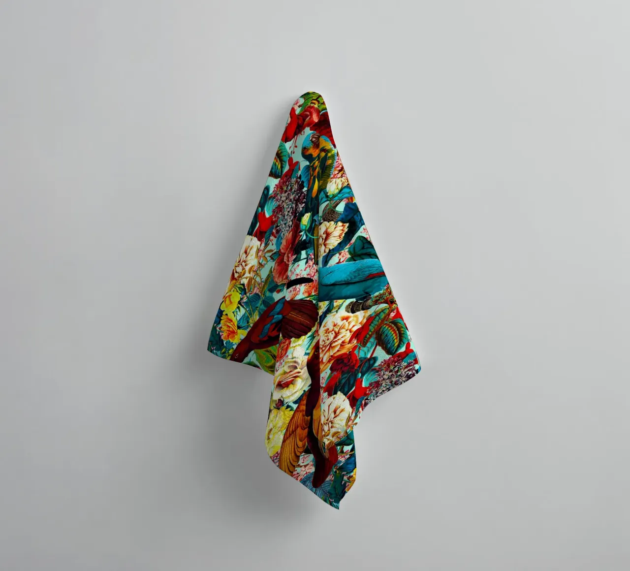 FLORAL AND BIRDS XV towel by burcukorkmazyurek