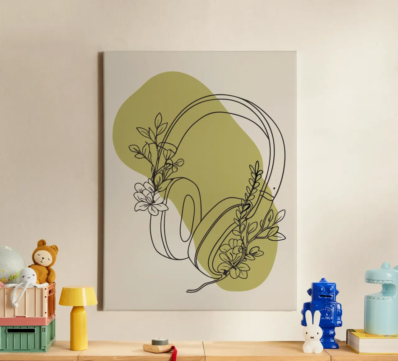 Cuffie minimaliste tela con Cornice a cassetta da RELAXING TOUCH