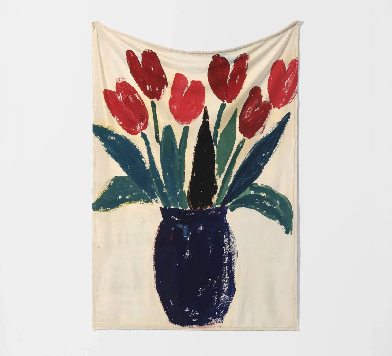 Tulipani in vaso coperta in pile da Olga Wildrose