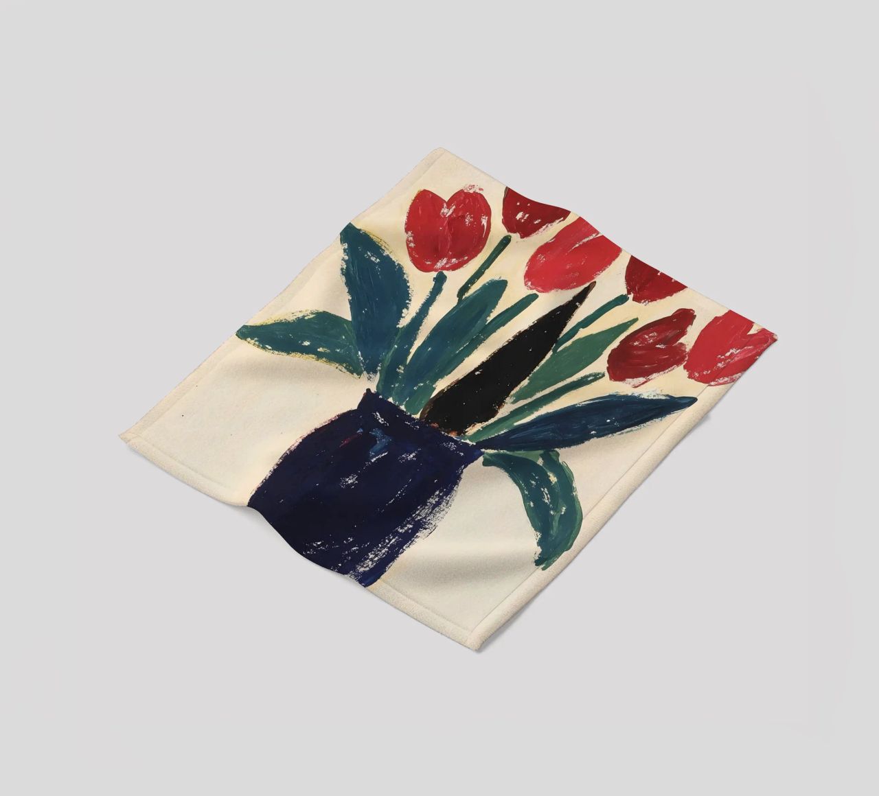 Tulipani in vaso coperta in pile da Olga Wildrose