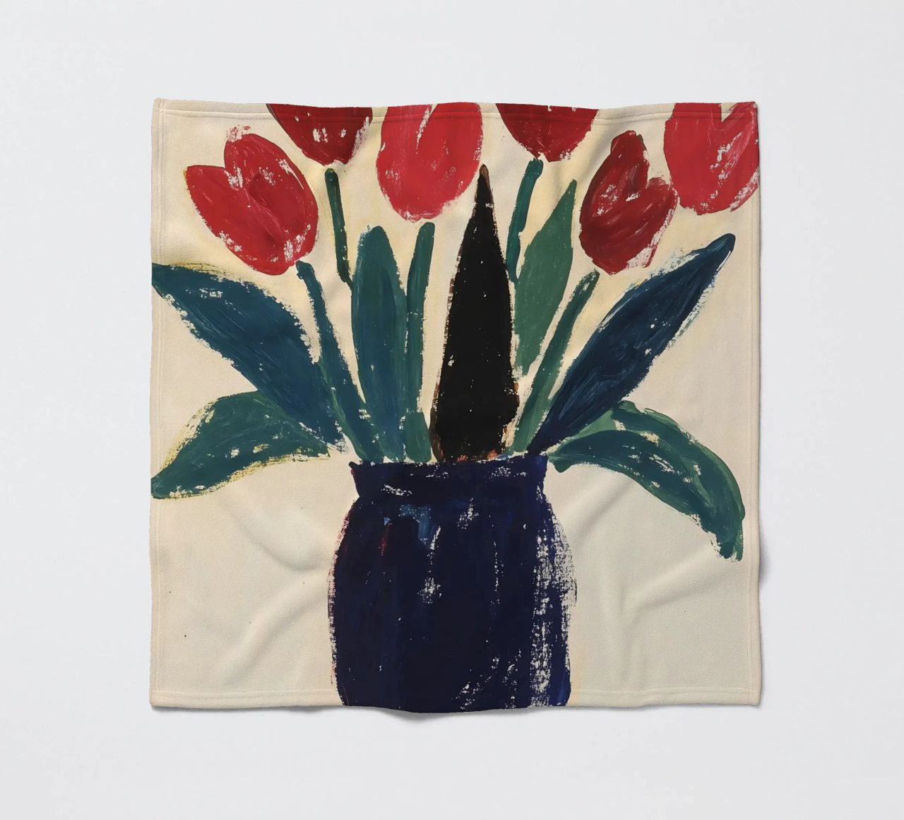 Tulipani in vaso coperta in pile da Olga Wildrose