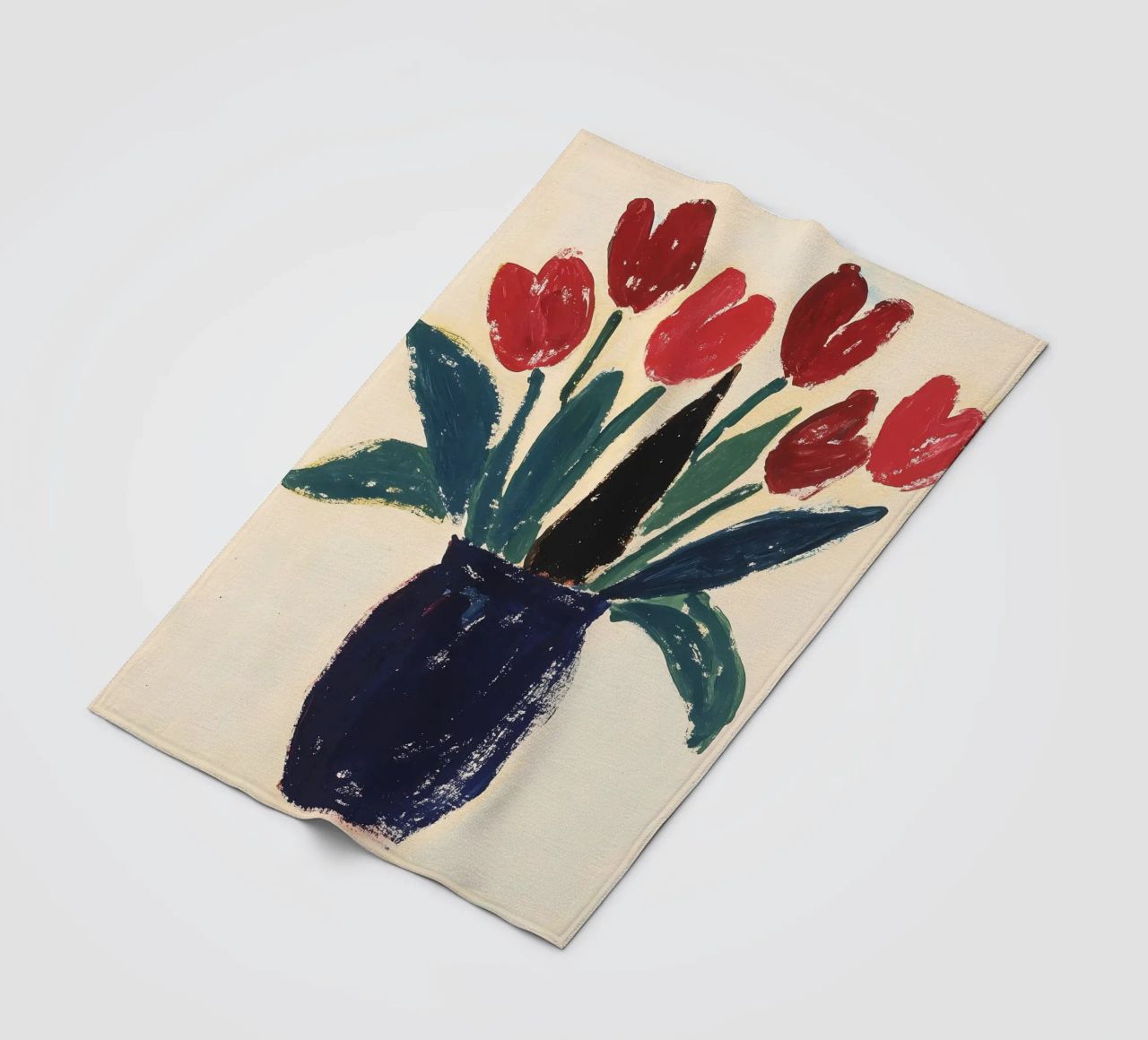 Tulipani in vaso coperta in pile da Olga Wildrose